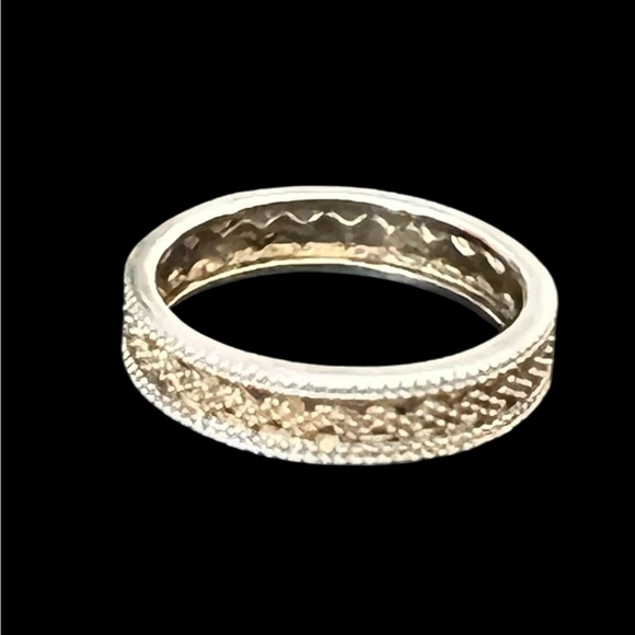 Silver & gold plated mesh design thumb ring size 8 - Picture 4 of 9